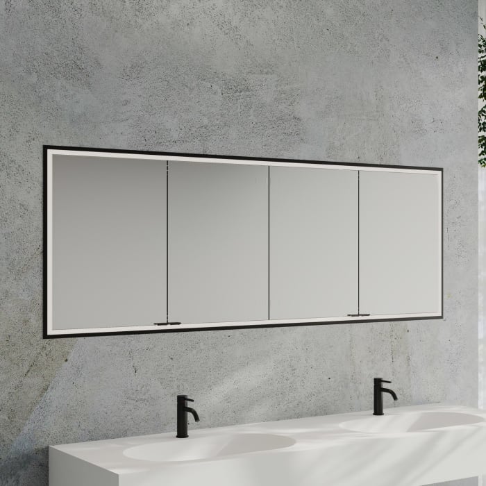 Kronenbach Cube 2.0 Spiegelschrank 200 cm mit Einbaurahmen, 4-türig