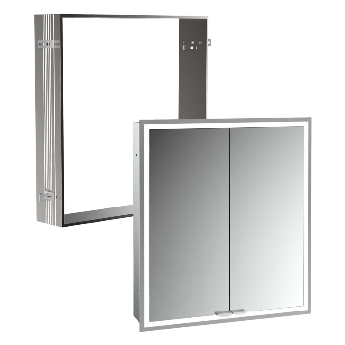 Kronenbach Cube 2.0 Spiegelschrank 60 cm mit Einbaurahmen, 2-türig