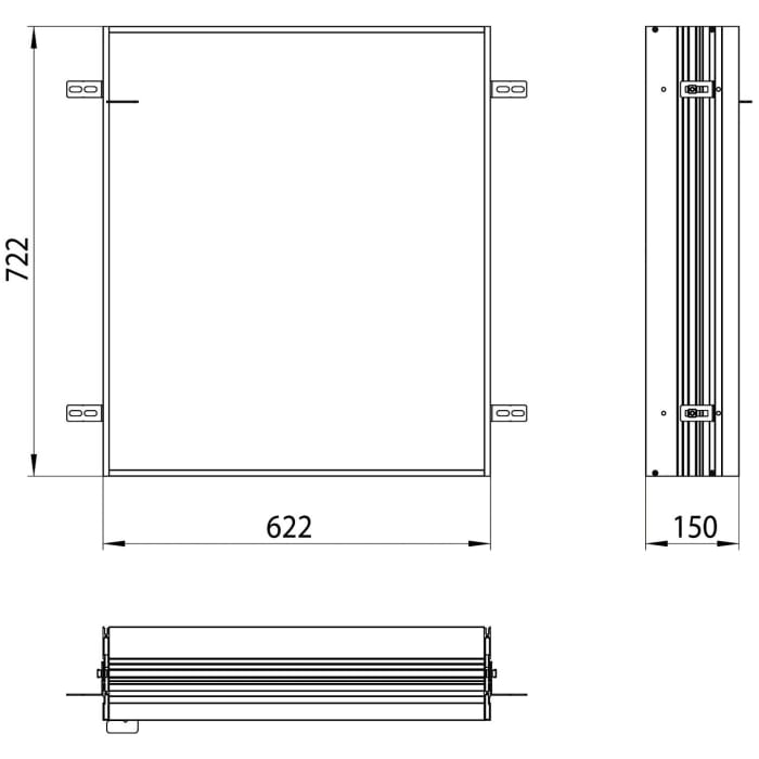 Kronenbach Cube 2.0 Spiegelschrank 60 cm mit Einbaurahmen, 2-türig