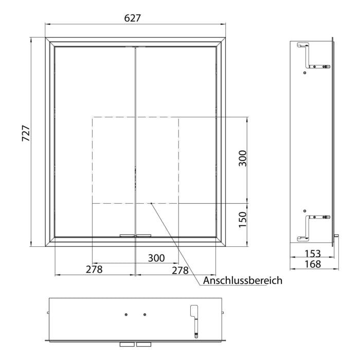 Kronenbach Cube 2.0 Spiegelschrank 60 cm, Unterputz, 2-türig
