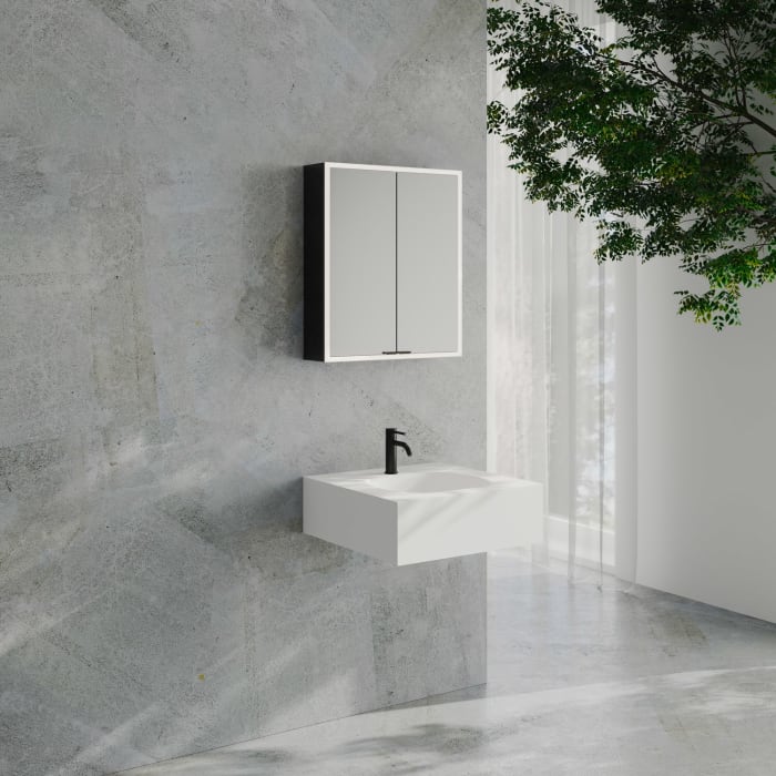 Kronenbach Cube 2.0 Spiegelschrank 60 cm, Aufputz, 2-türig