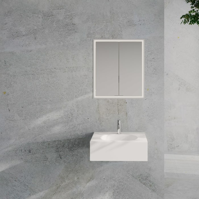 Kronenbach Cube 2.0 Spiegelschrank 60 cm mit Einbaurahmen, 2-türig