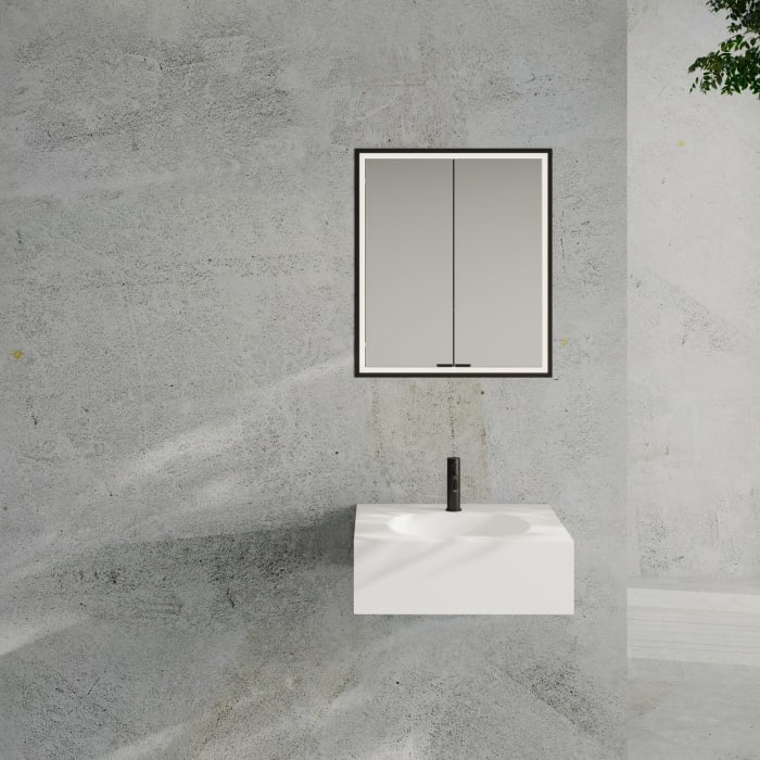 Kronenbach Cube 2.0 Spiegelschrank 60 cm mit Einbaurahmen, 2-türig