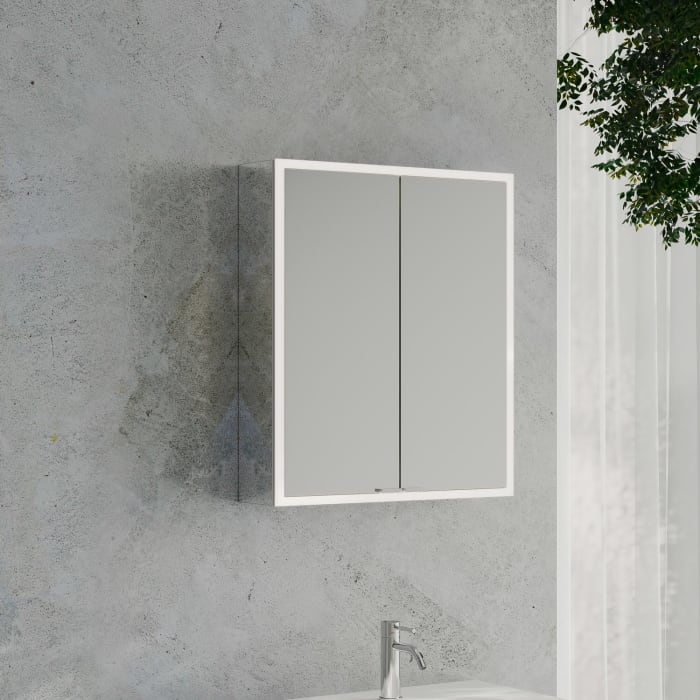 Kronenbach Cube 2.0 Spiegelschrank 60 cm, Aufputz, 2-türig