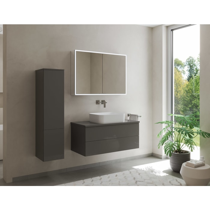 Kronenbach Cube 2.0 Spiegelschrank 80 cm, Aufputz, 2-türig