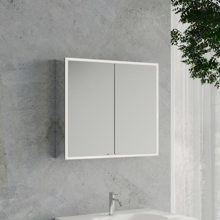 Kronenbach Cube 2.0 Spiegelschrank 80 cm, Aufputz, 2-türig
