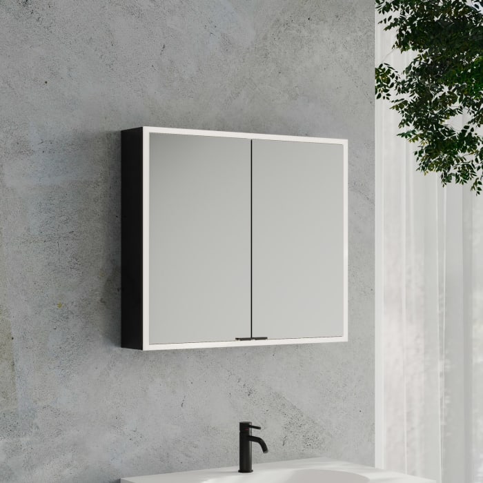 Kronenbach Cube 2.0 Spiegelschrank  80 cm, Aufputz, 2-türig