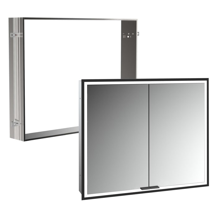 Kronenbach Cube 2.0 Spiegelschrank 80 cm mit Einbaurahmen, 2-türig