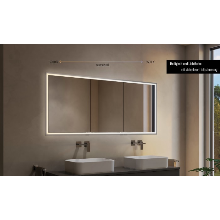 Kronenbach Cube 2.0 Spiegelschrank 80 cm, Unterputz, 2-türig