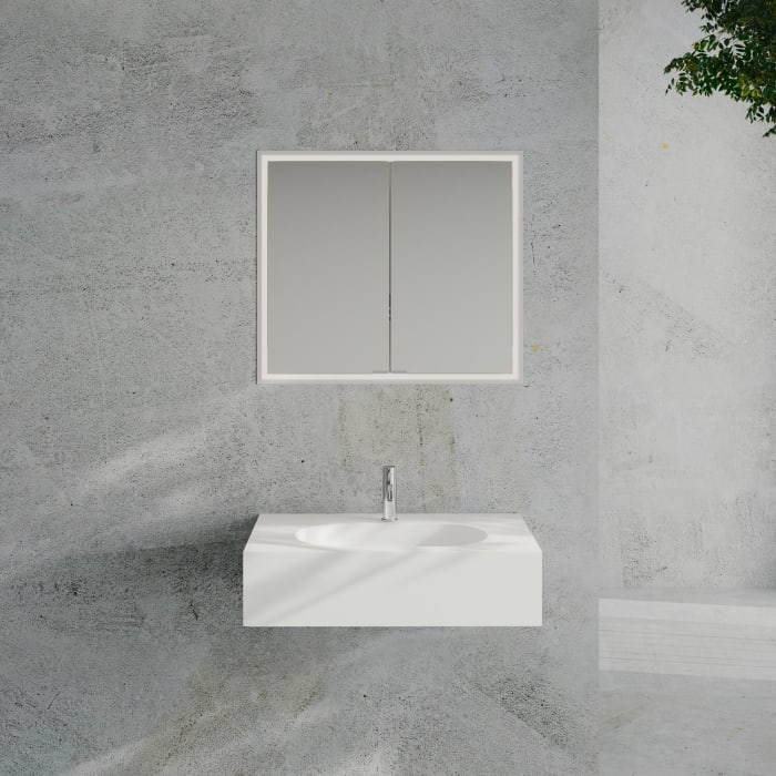 Kronenbach Cube 2.0 Spiegelschrank 80 cm, Unterputz, 2-türig