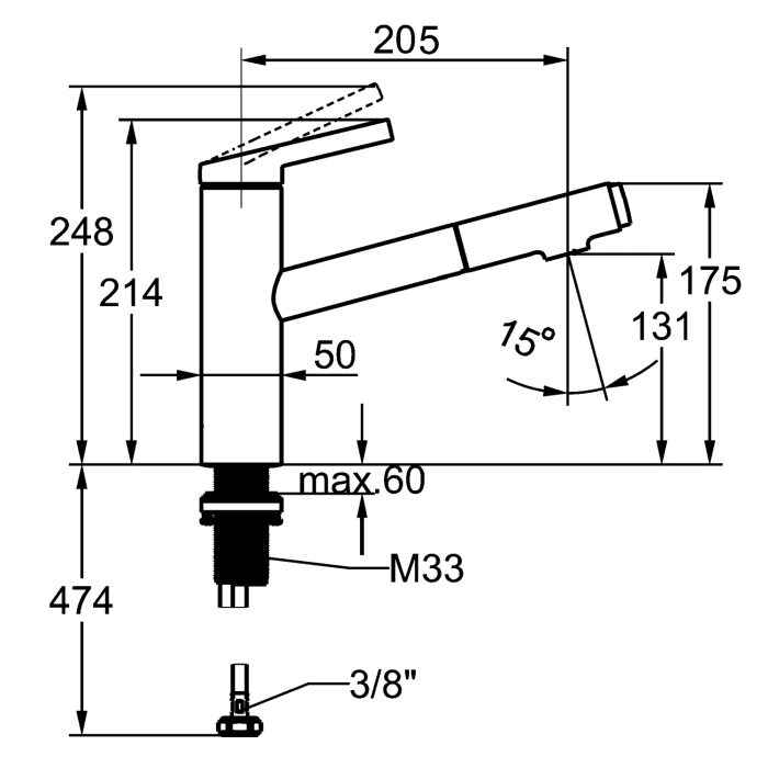 KWC FIT Hebelmischer mit Auszugbrause