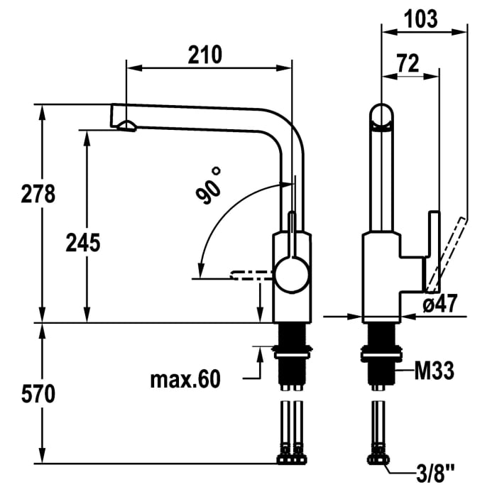 KWC FIT Hebelmischer mit Schwenkauslauf