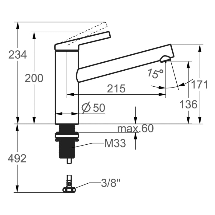 KWC FIT Hebelmischer mit Schwenkauslauf