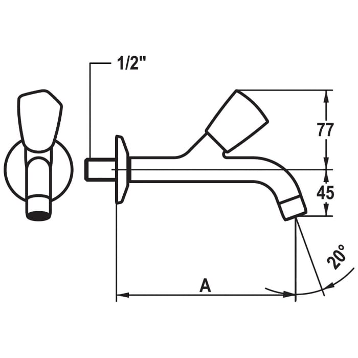 KWC Gastro Wandventil für die Profiküche, Ausladung 22,5 cm
