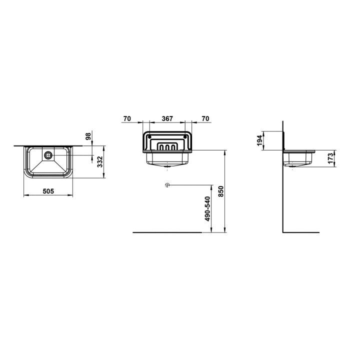 LAUFEN CLASSICS Aufgussbecken CONTRA505, 50,5 x 33,2 cm