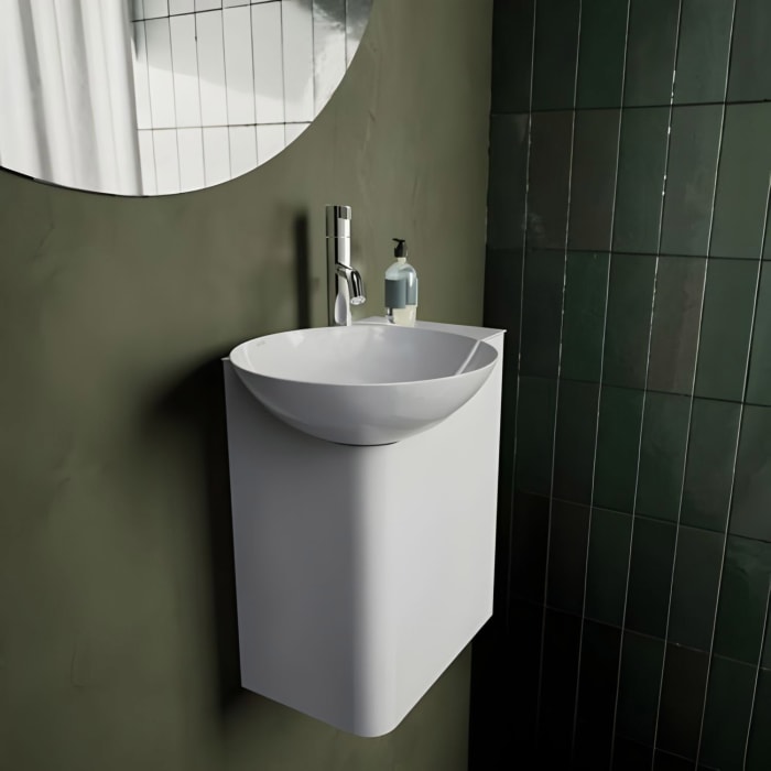 LAUFEN INSERT Waschplatz 48,5 x 31,7cm, 1 Hahnloch, Becken links