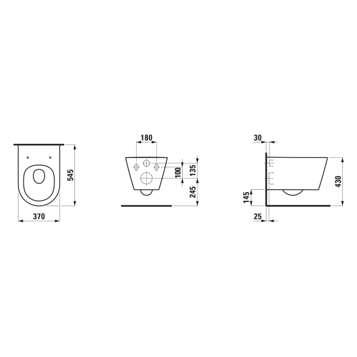 LAUFEN Kartell spülrandloses Wand-WC, SilentFlush, EasyFit