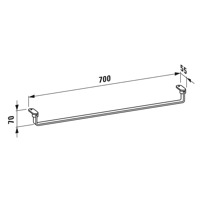 LAUFEN LANI Handtuchhalter / Reling 70 cm