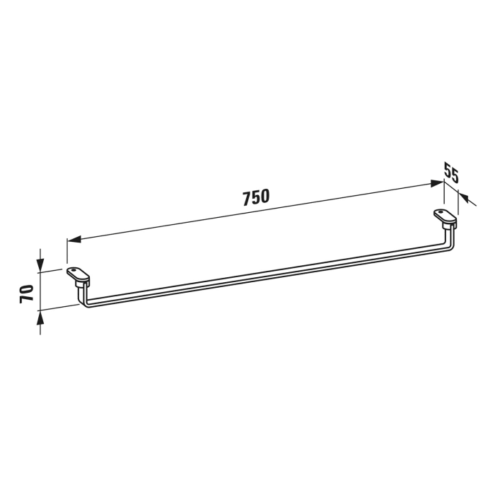 LAUFEN LANI Handtuchhalter / Reling 75 cm