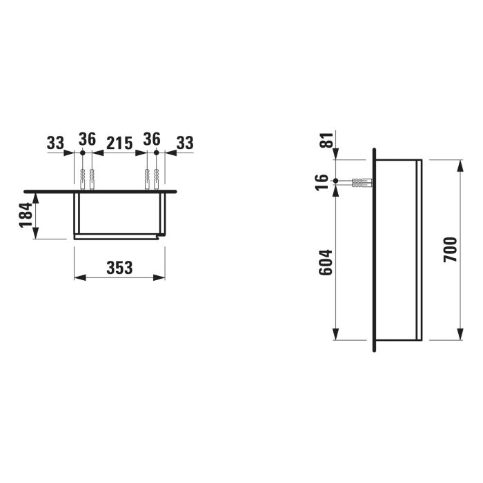 LAUFEN LANI Halbhochschrank 70 cm mit 1 Tür, Anschlag links