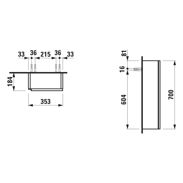 LAUFEN LANI Halbhochschrank 70 cm mit 1 Tür, Anschlag rechts