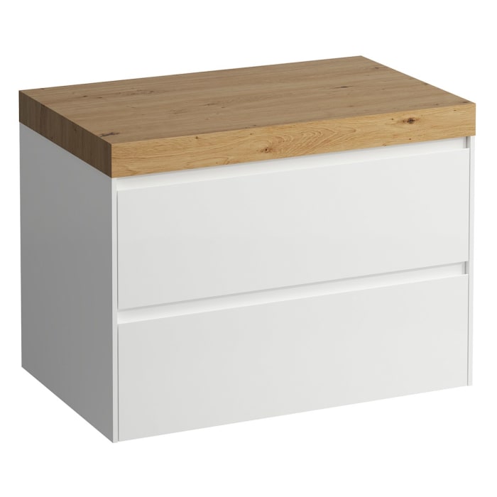 LAUFEN LANI Waschtischplatte ohne Ausschnitt mit Unterschrank 80 cm mit 2 Schubladen