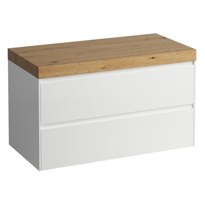LAUFEN LANI Waschtischplatte ohne Ausschnitt mit Unterschrank 100 cm mit 2 Schubladen