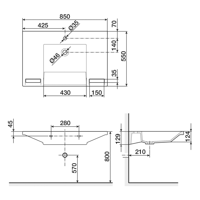 LAUFEN Libertyline Waschtisch barrierefrei 85 cm