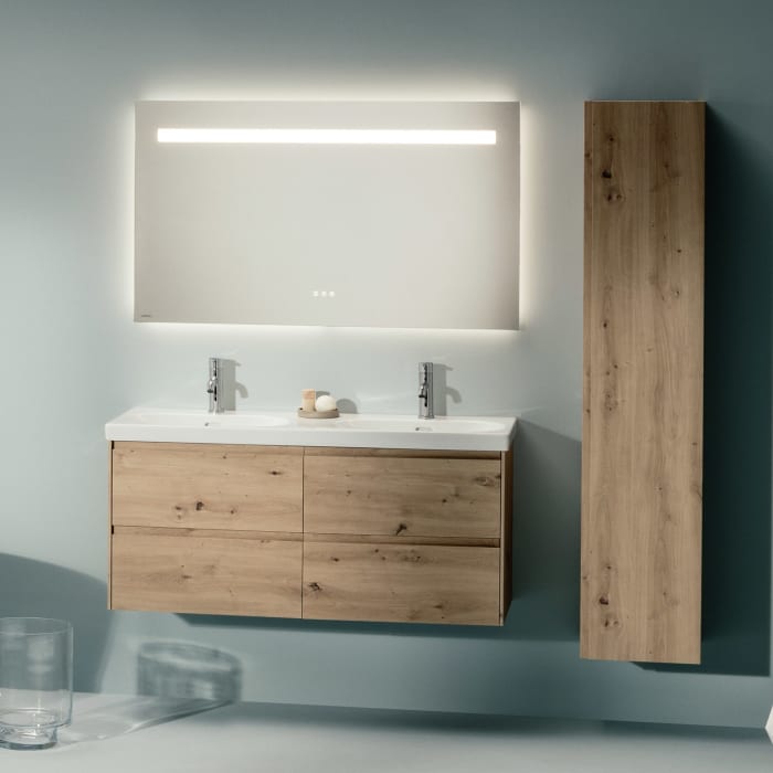 LAUFEN LUA Doppelwaschtisch 120 x 46 cm mit Hahnloch und Überlauf