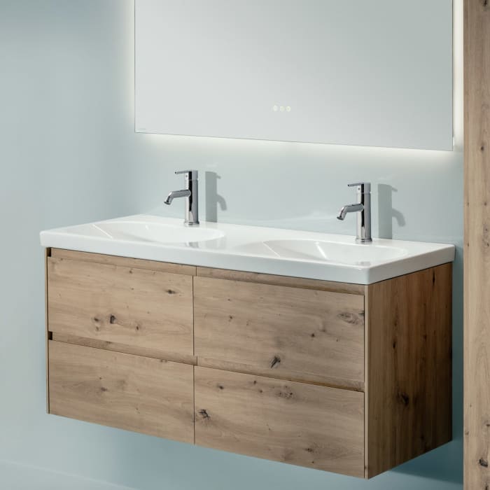 LAUFEN LUA Doppelwaschtisch 120 x 46 cm mit Hahnloch, ohne Überlauf