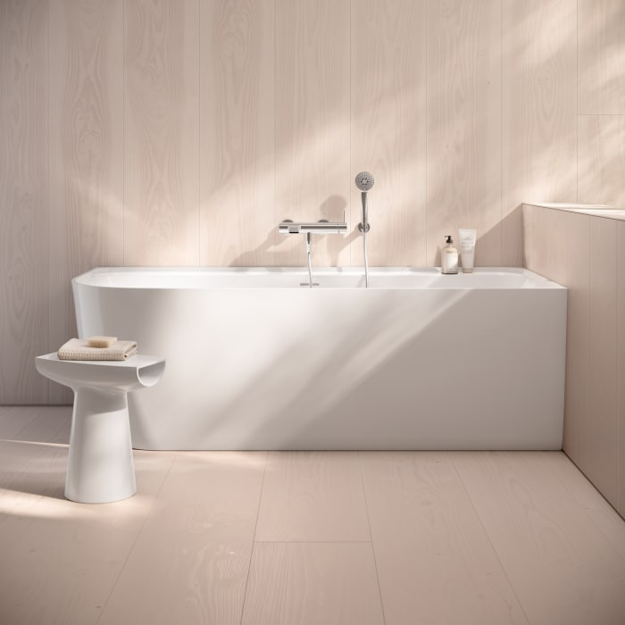 LAUFEN MEDA Eck-Badewanne 180 x 80 cm mit Schürze