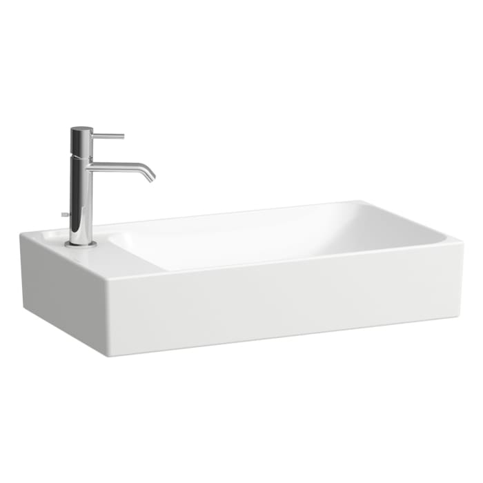 LAUFEN MEDA Aufsatzwaschtisch 60 x 35 cm, mit Hahnloch und Überlauf, Becken rechts