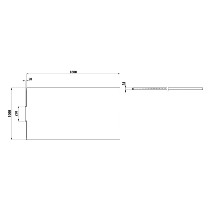 LAUFEN NIA Duschwanne 180 x 100 cm