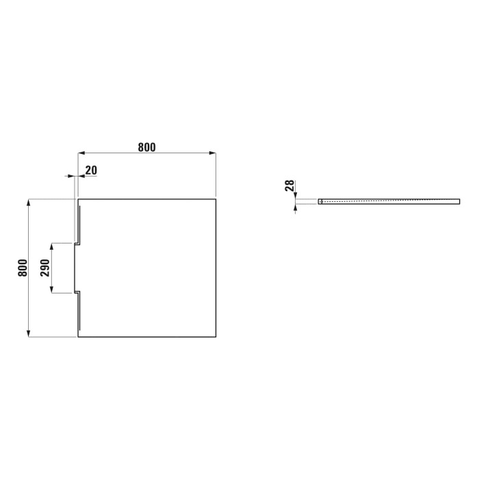 LAUFEN NIA Duschwanne 80 x 80 cm