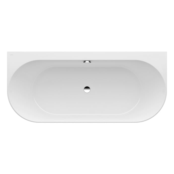 LAUFEN PRO Vorwand-Badewanne 180 x 80 cm Version mittig aus Marbond, mit Armaturenlöchern