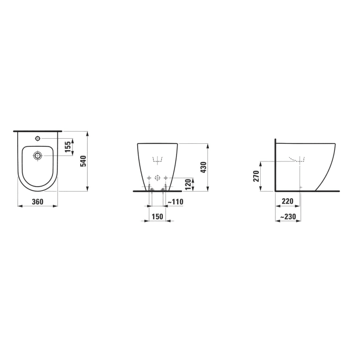 LAUFEN PRO X Stand-Bidet