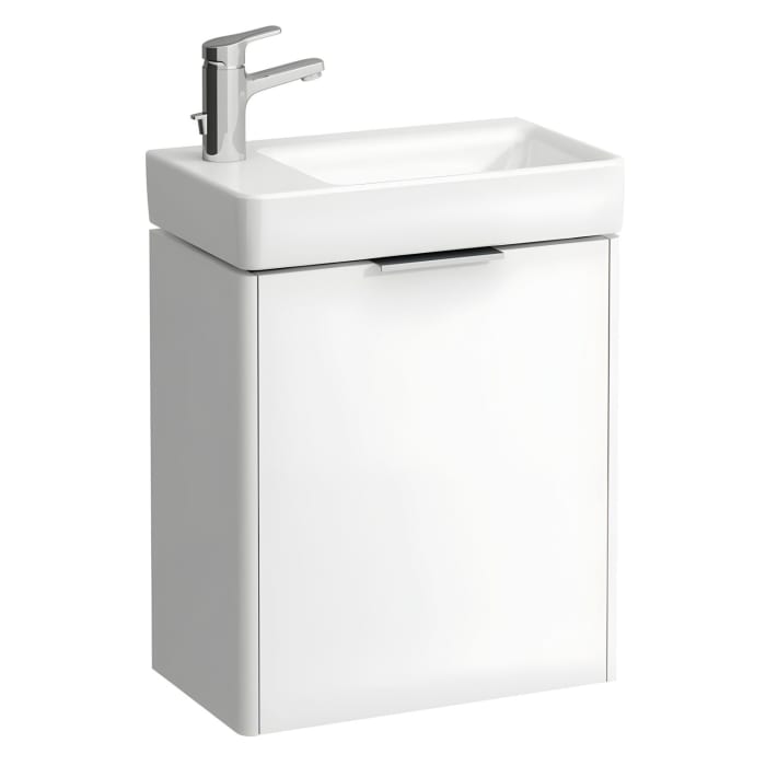 LAUFEN PRO S Handwaschbecken 48 cm asymmetrisch, mit 1 Hahnloch links, mit Überlauf, mit Becken rechts