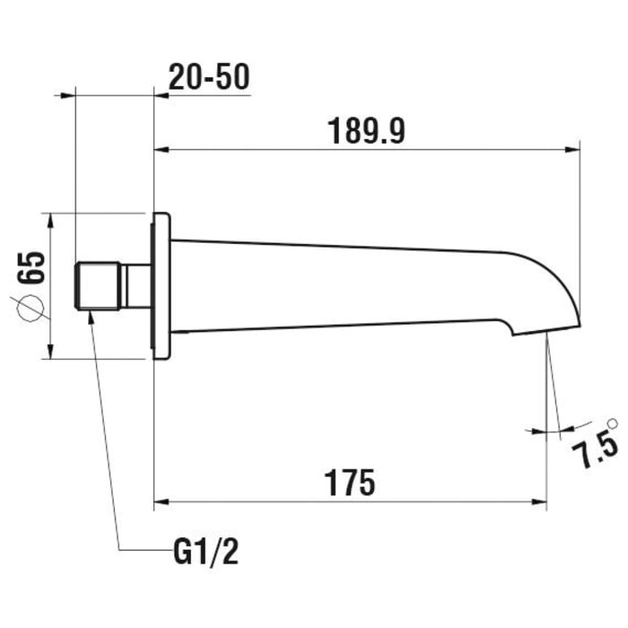 LAUFEN PURE Wanneneinlauf