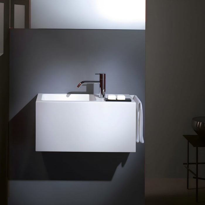 LAUFEN XPLORE.S Waschplatz 60 x 26,8 cm, 1 Hahnloch, Becken links