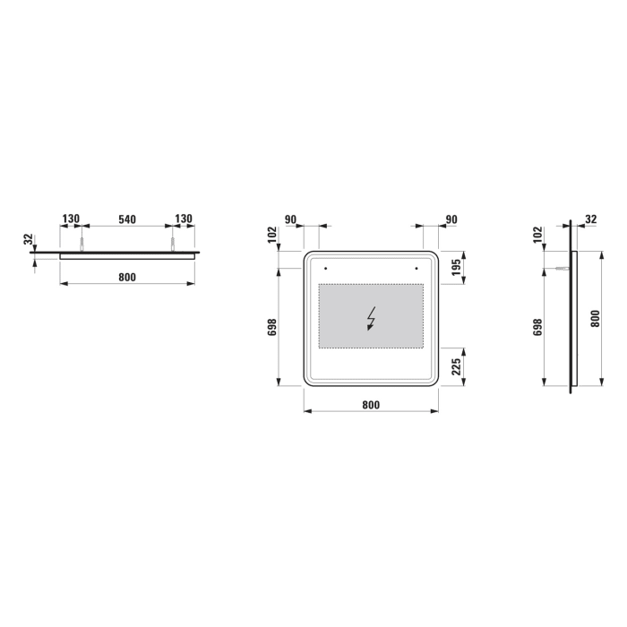LAUFEN BASE 2.0 Badspiegel 80 cm x 80 cm