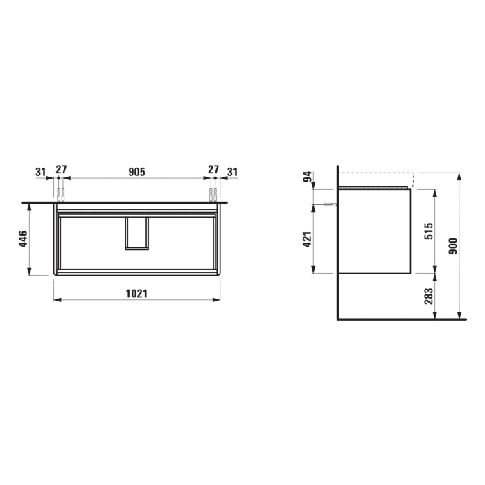 LAUFEN BASE 2.0 Waschtischunterschrank 102 cm