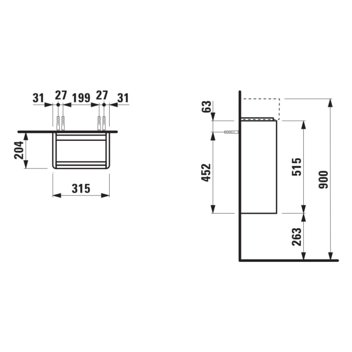 LAUFEN BASE 2.0 Waschtischunterschrank 31,5 cm
