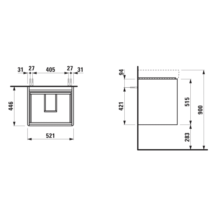 LAUFEN BASE 2.0 Waschtischunterschrank 52 cm