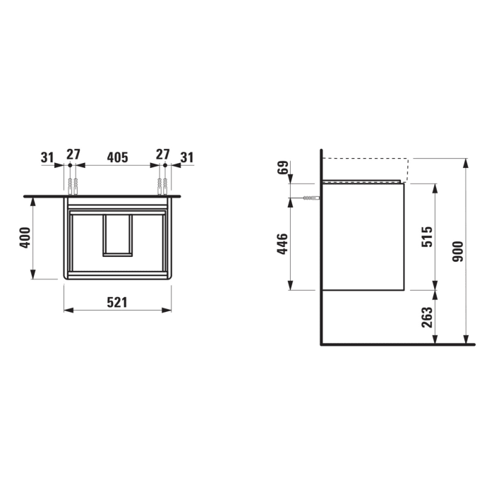 LAUFEN BASE 2.0 Waschtischunterschrank 52 cm