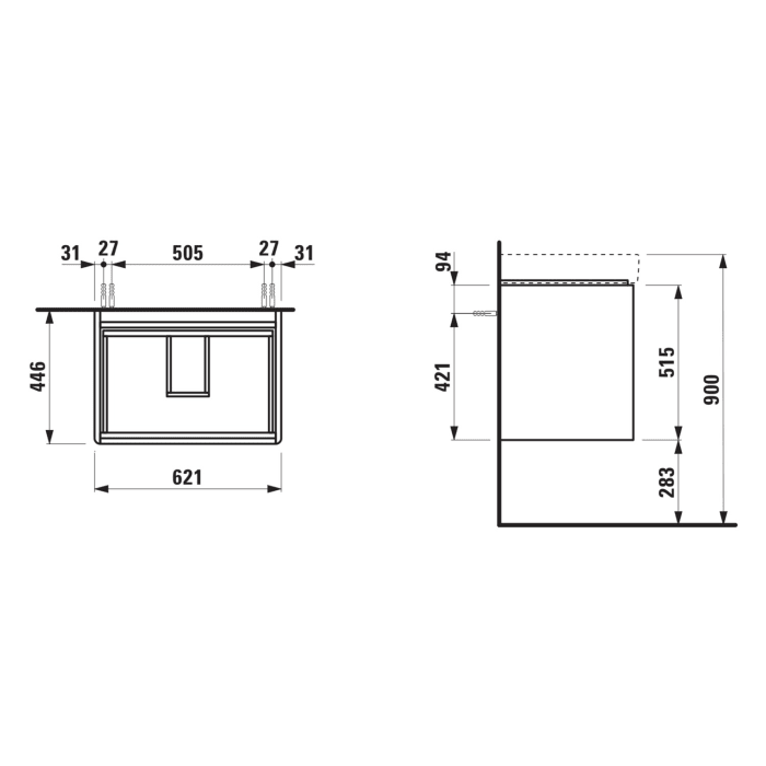 LAUFEN BASE 2.0 Waschtischunterschrank 62 cm