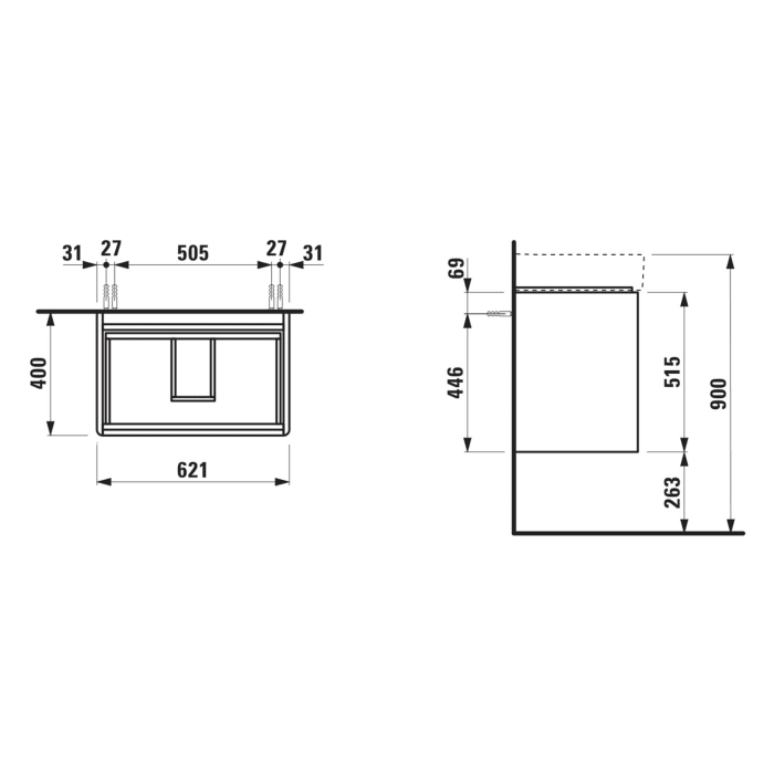 LAUFEN BASE 2.0 Waschtischunterschrank 62 cm