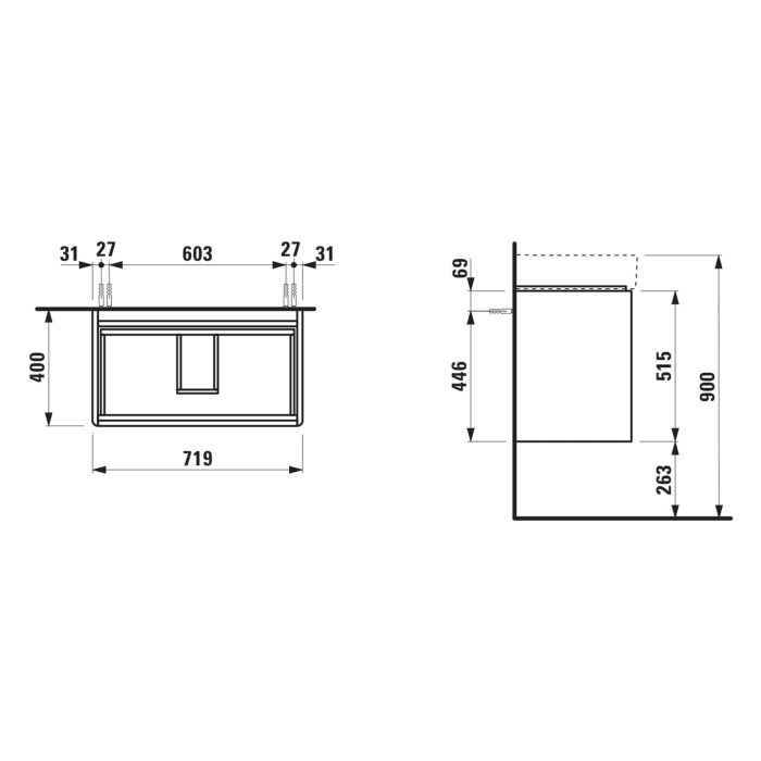 LAUFEN BASE 2.0 Waschtischunterschrank 72 cm