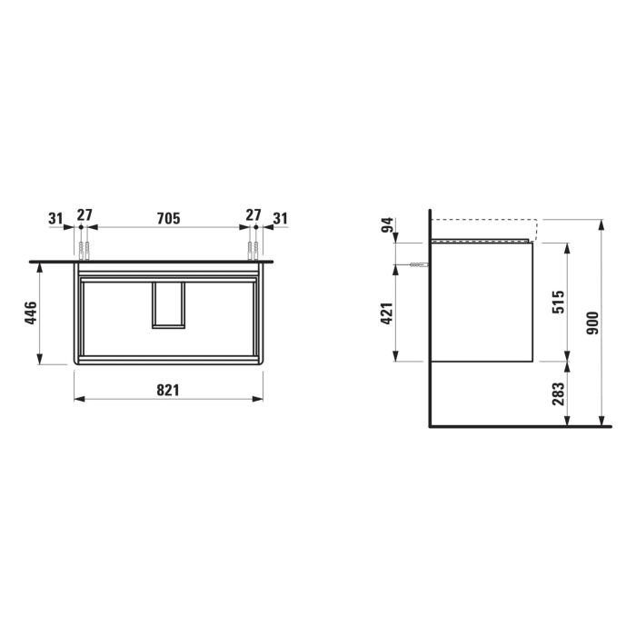LAUFEN BASE 2.0 Waschtischunterschrank 82 cm