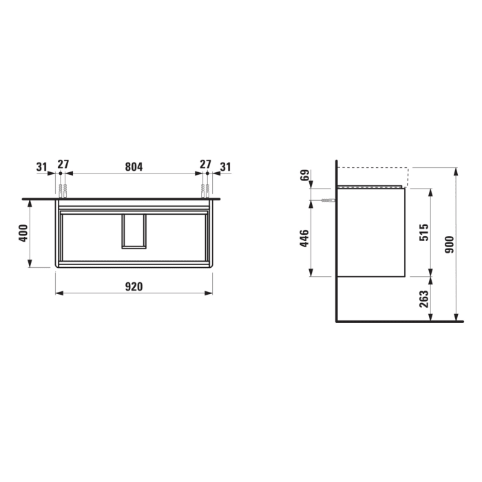 LAUFEN BASE 2.0 Waschtischunterschrank 92 cm