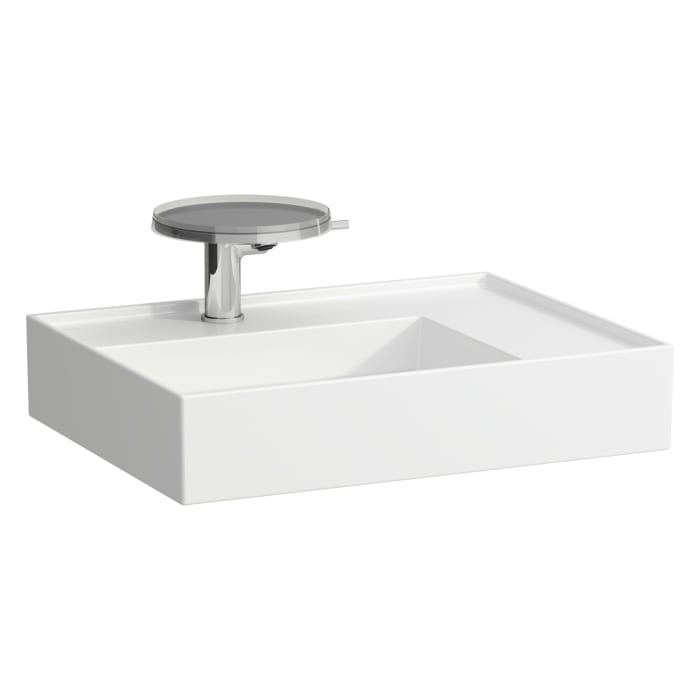 LAUFEN Kartell by LAUFEN Aufsatzwaschtisch 60 x 46 cm, mit 1 Hahnloch, Ablage rechts